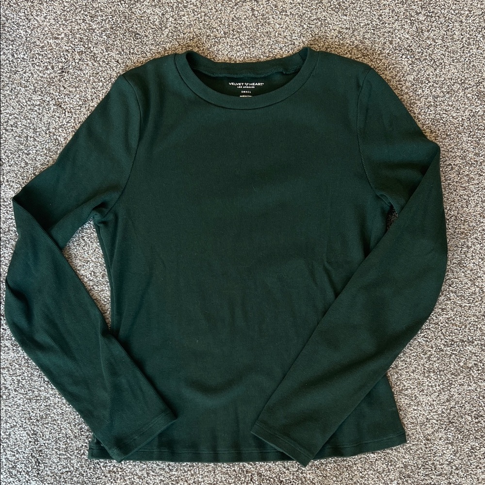 Velvet Heart Dark Green Long Sleeve Tee
